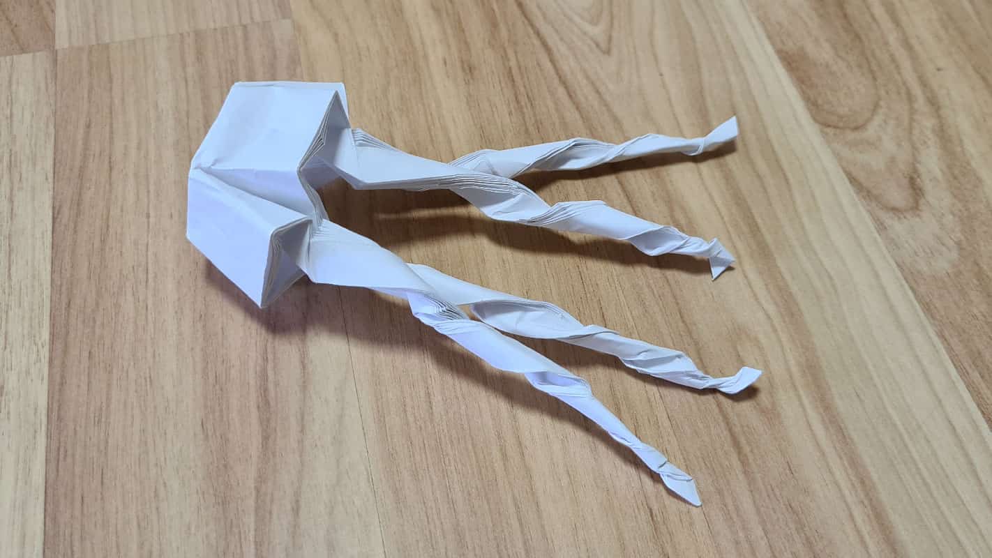 A poorly-folded origami model of a jellyfish